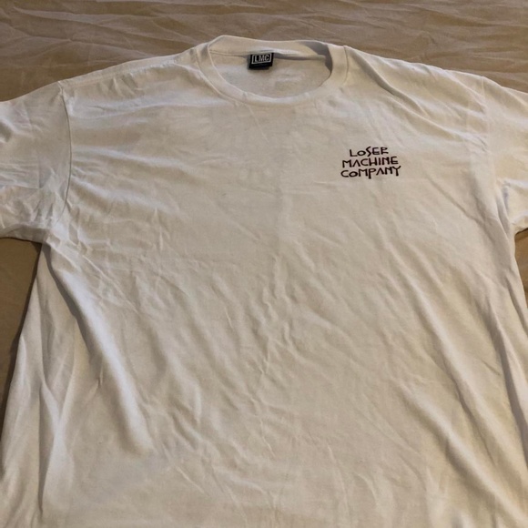 LOSER MACHINE T SHIRT , WHITE, FRONT LOGO , BACK PRINT , XL - Picture 1 of 4